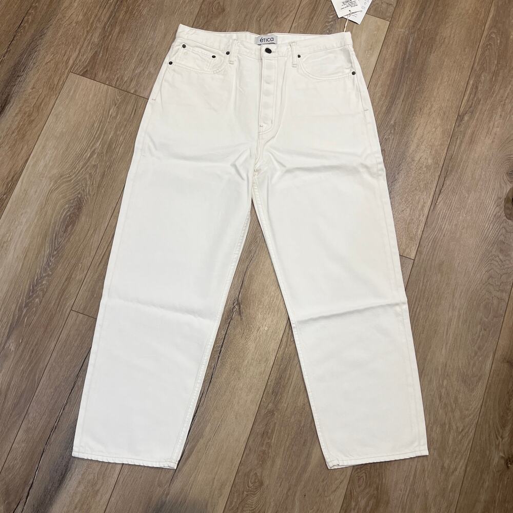 ETICA Women's Tyler Vintage Straight Ankle Jean Size 32 In Vintage White